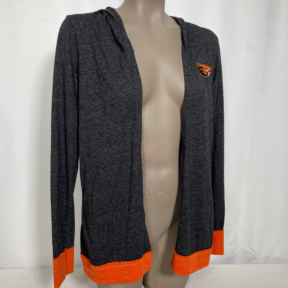 Oregon State Beavers Colosseum Gray Hooded Open Front Cardigan Women's MEDIUM - Picture 7 of 10